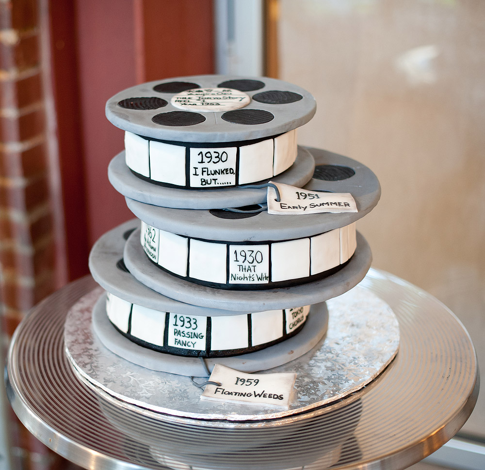 Film-reel themed groom's cake