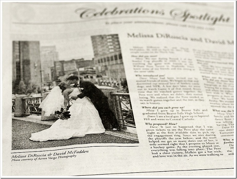 paper3 thumb(pp w768 h581) - Missy + Dave | Featured in the Pittsburgh Post Gazette!