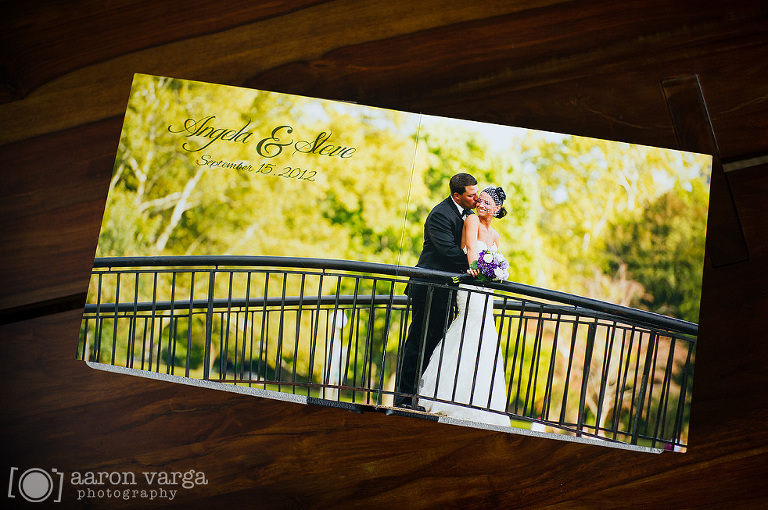 05 Finao ONE Wedding Album(pp w768 h510) - Silver Suede and Black Leather Flush Mount Album