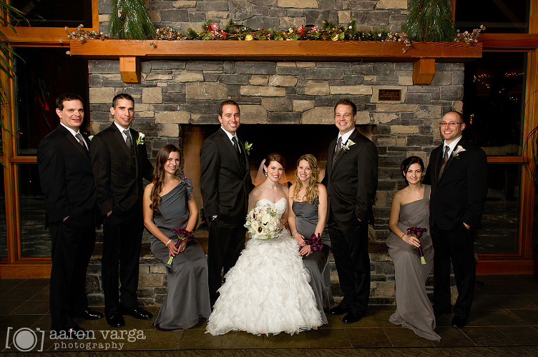 30 Winter Wedding Bridal Party Fireplace Portrait(pp w768 h510) - Jessica + Dave | Lodge at Welch Allyn Wedding Photos