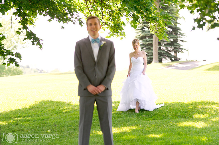08 First look at country club(pp w768 h510) - Alexis + Jon | Montour Heights Country Club Wedding Photos