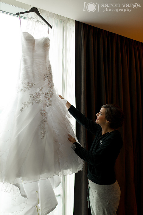 09 Bride in hotel with wedding dress(pp w480 h721) - Molly + Dan | Fairmont Hotel Wedding Pittsburgh Photos
