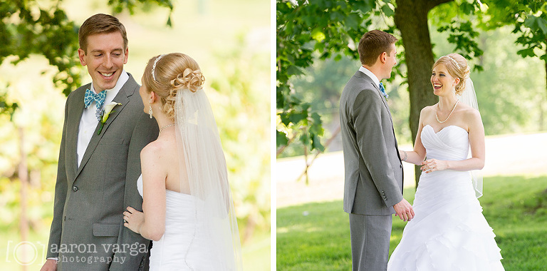 09 Wedding first look on golf course(pp w768 h380) - Alexis + Jon | Montour Heights Country Club Wedding Photos