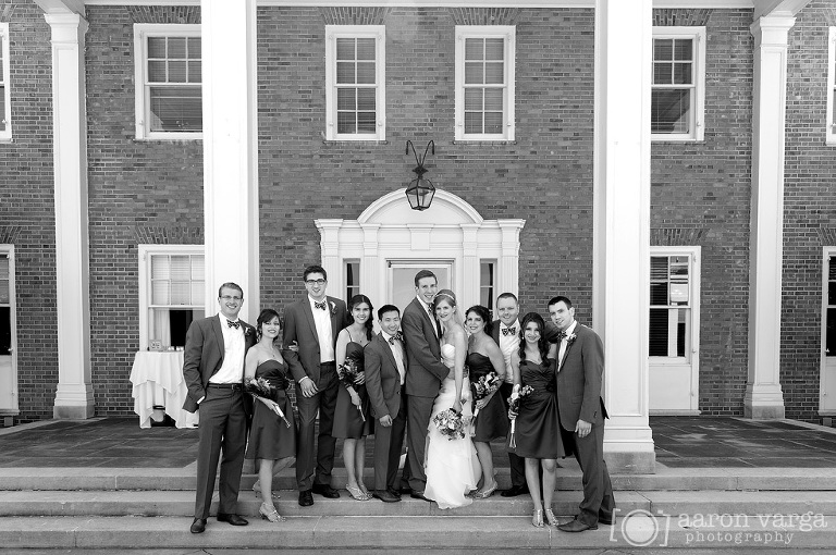 12 Bridal party on stairs at Montour Heights Country Club(pp w768 h510) - Alexis + Jon | Montour Heights Country Club Wedding Photos