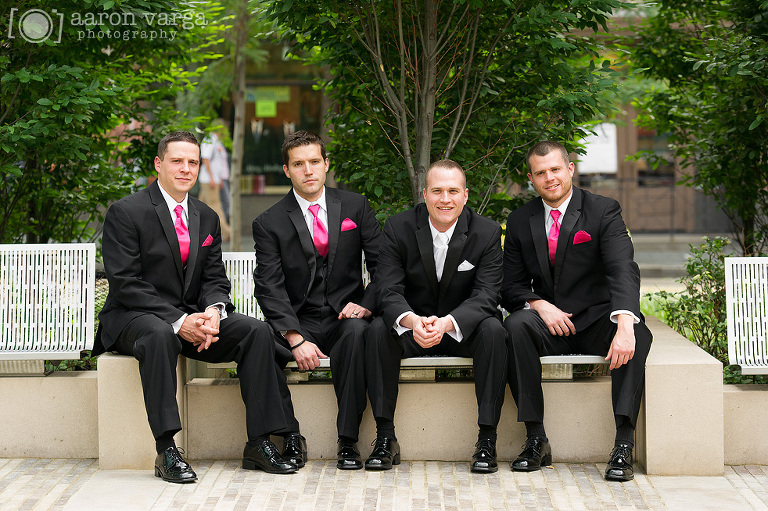 20 Groomsmen with pink ties(pp w768 h511) - Molly + Dan | Fairmont Hotel Wedding Pittsburgh Photos