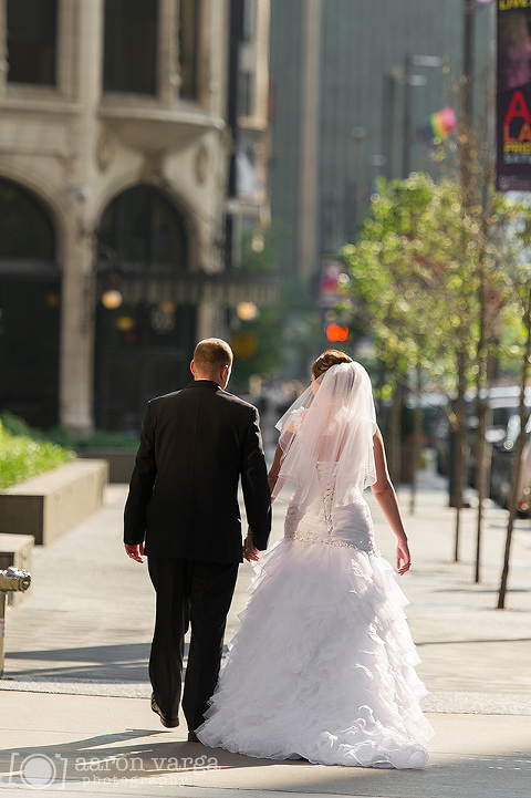 34 Bride groom walking away Pittsburgh(pp w480 h721) - Molly + Dan | Fairmont Hotel Wedding Pittsburgh Photos