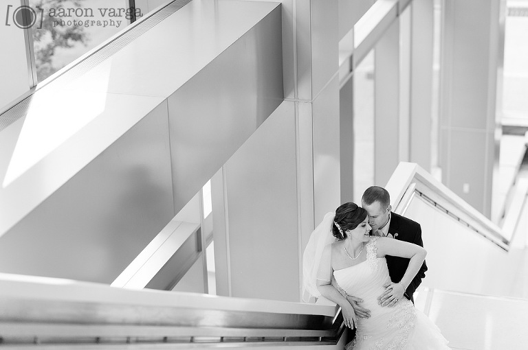 37 Bride groom wedding photo staircase hotel Fairmont(pp w768 h510) - Molly + Dan | Fairmont Hotel Wedding Pittsburgh Photos