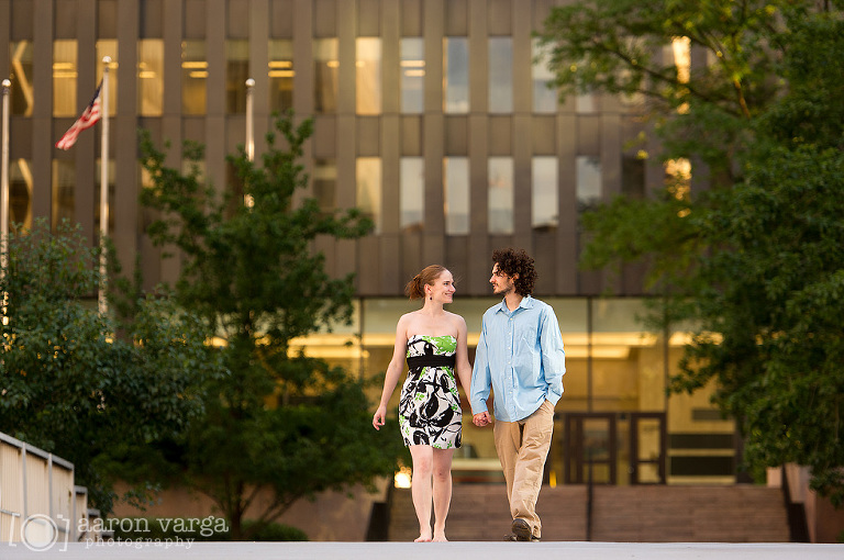 10 Downtown pittsburgh walking couple(pp w768 h510) - Jamie + Jon | Point State Park Engagement Photos