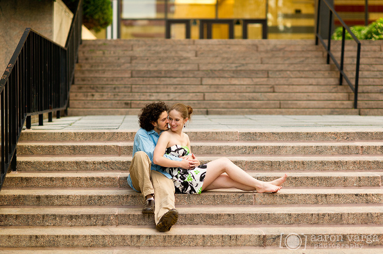 13 couples pose on stairs(pp w768 h510) - Jamie + Jon | Point State Park Engagement Photos