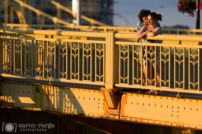 30 Roberto Clemente bridge engagement portrait(pp w768 h510) - Jamie + Jon | Point State Park Engagement Photos