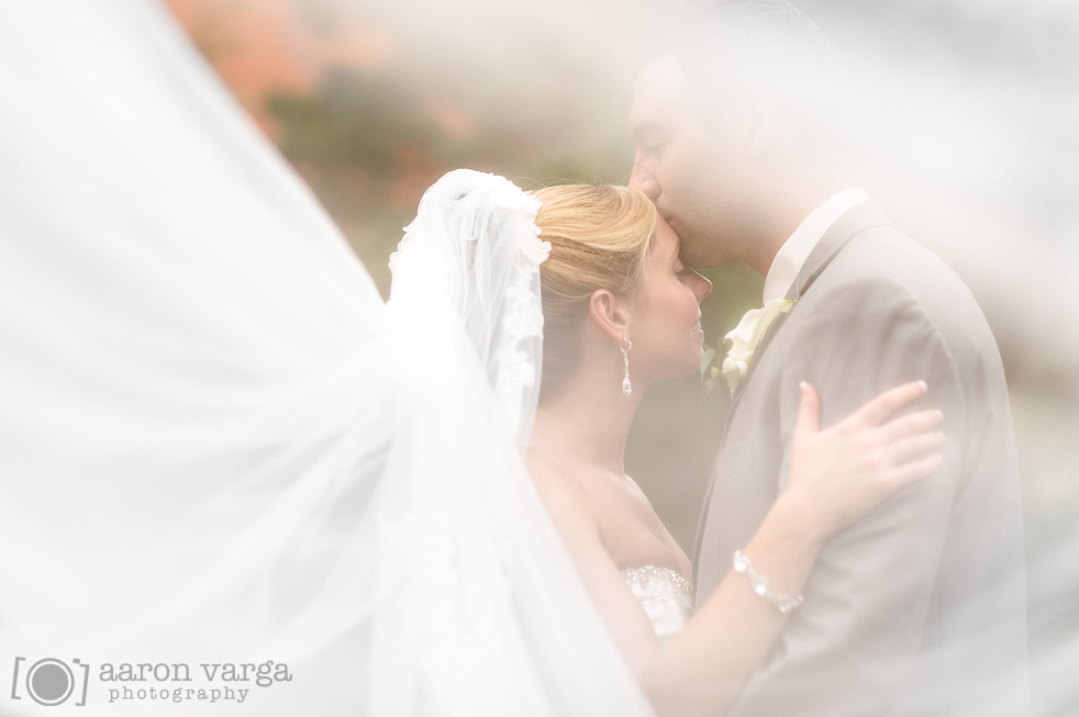 35 bride under long veil - Julie + Brian | Chestnut Ridge Golf Resort Wedding Photos