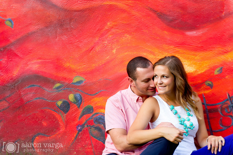 26 engagement photo in front of mural(pp w768 h510) - Carolyn + Mark | North Side Engagement Photos