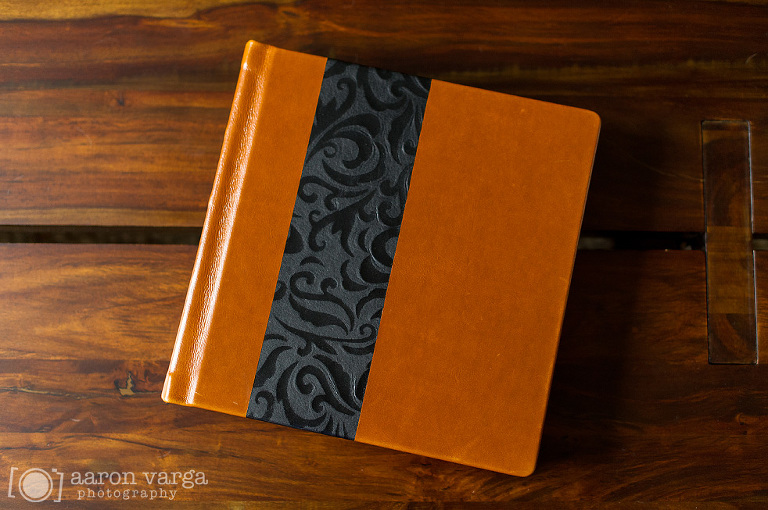 02 orange brown leather album(pp w768 h510) - Orange and Black Flush Mount Wedding Album