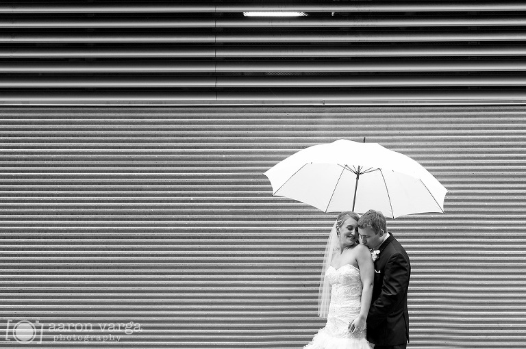 20 bride groom with umbrella(pp w768 h510) - Kyrstin + Ben | Renaissance Hotel Wedding Photos