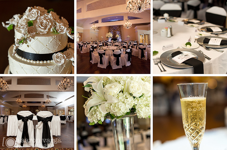38 black white wedding reception details(pp w768 h509) - Carolyn + Mark | Wildwood Golf Club Wedding Photos