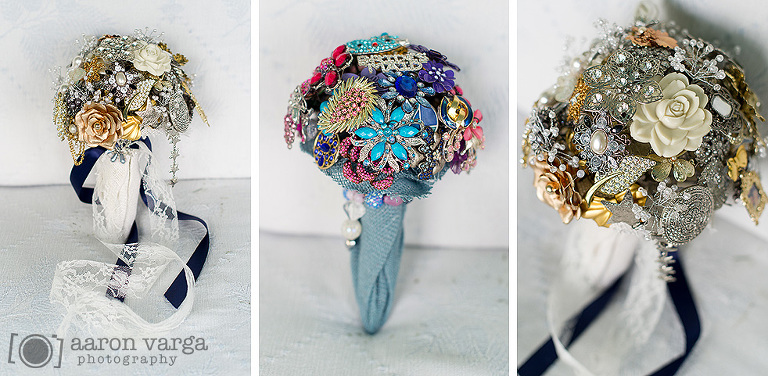 06 DIY brooch bouquet(pp w768 h376) - Kristina + Andy | Lingrow Farm Wedding Photos