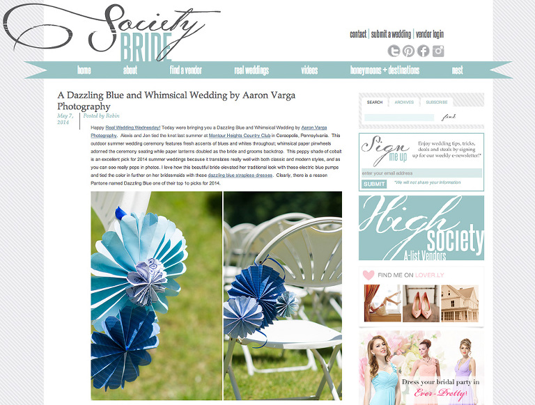 Published in Society Bride(pp w768 h582) - Published! Society Bride | Montour Heights Country Club Wedding