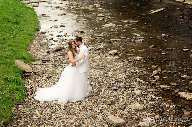 23 bride groom in creek(pp w768 h510) - Laura + Max | Mayernik Center Wedding Photos