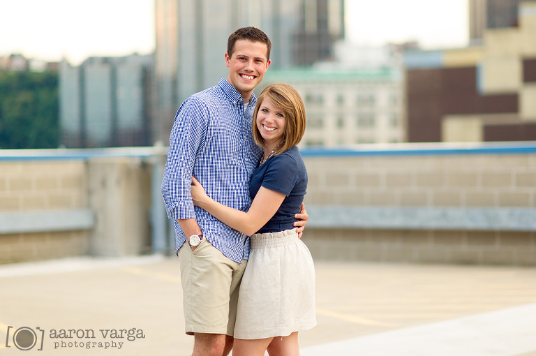 24 cute couple rooftop pittsburgh1(pp w768 h510) - Downtown Pittsburgh Anniversary Photos