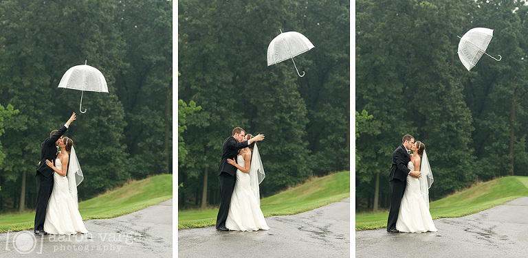 33 bride groom throwing umbrella(pp w768 h376) - Shannopin Country Club Wedding