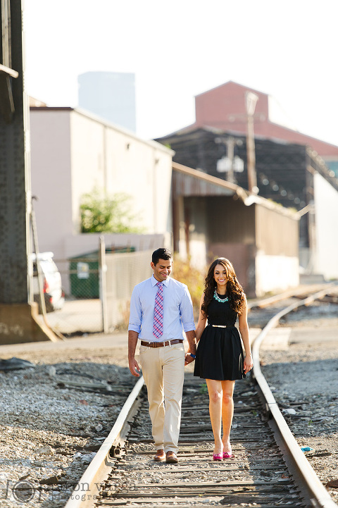 05 strip district train tracks(pp w480 h721) - Anita + Anand | Strip District and Schenley Park Engagement Photos