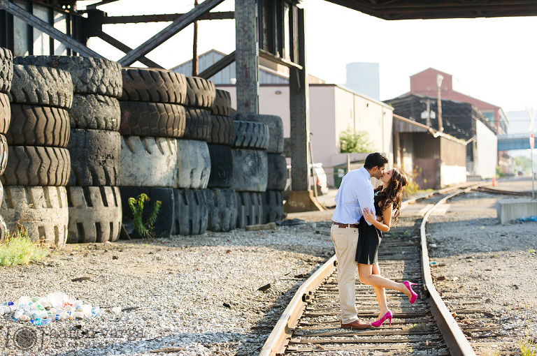06 strip district train tracks photo(pp w768 h510) - Anita + Anand | Strip District and Schenley Park Engagement Photos
