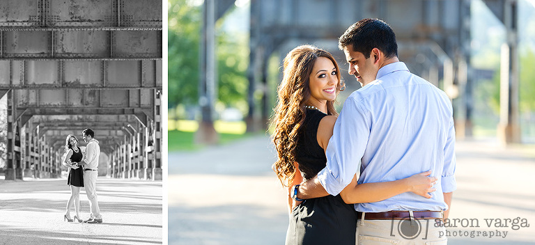08 strip district engagement under bridge(pp w768 h352) - Anita + Anand | Strip District and Schenley Park Engagement Photos