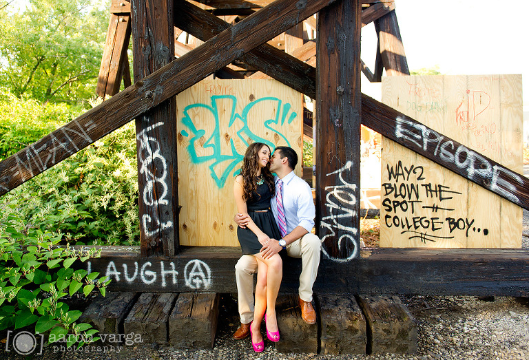10 engagement photo with graffiti(pp w768 h523) - Anita + Anand | Strip District and Schenley Park Engagement Photos