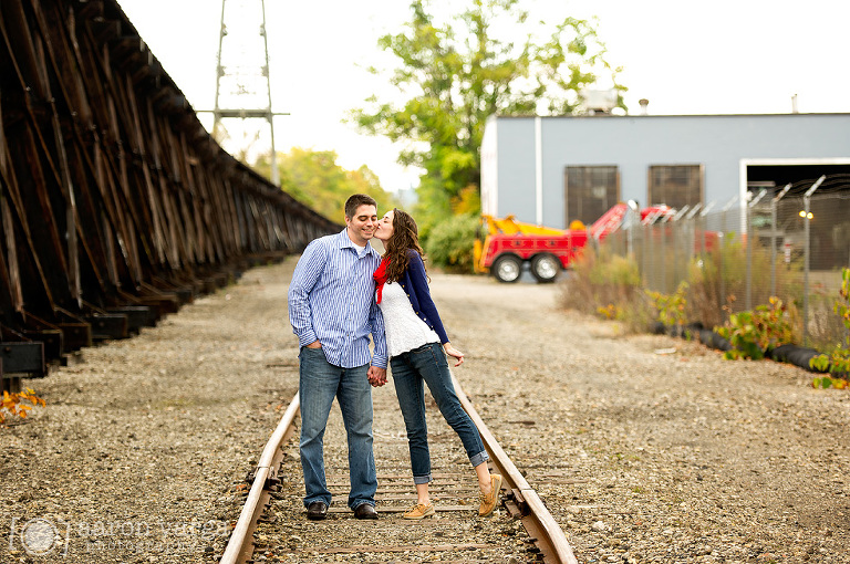 02 train tracks engagement(pp w768 h510) - Gabrielle + Mark | Strip District and Washington's Landing Engagement Photos