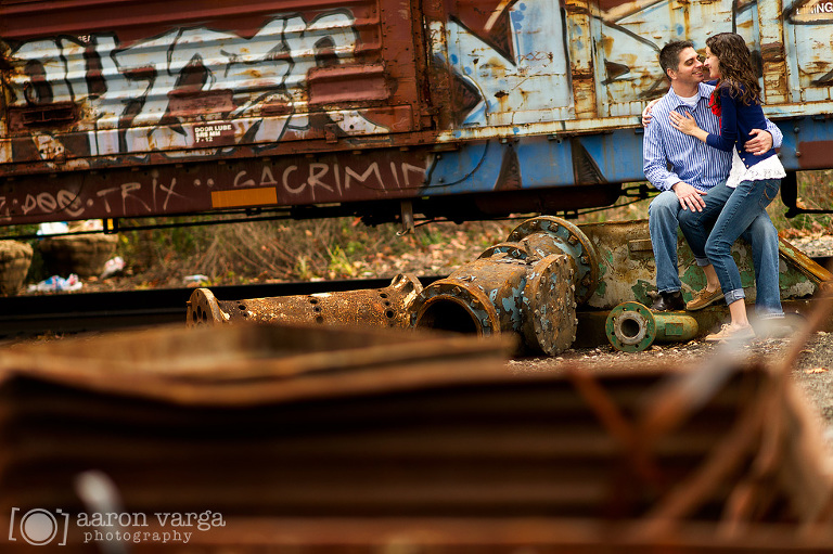 05 train car engagement(pp w768 h511) - Gabrielle + Mark | Strip District and Washington's Landing Engagement Photos