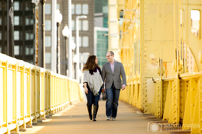 01 roberto clemente bridge engagement(pp w768 h511) - Christina + Alex | Downtown Pittsburgh Post-Wedding Photos
