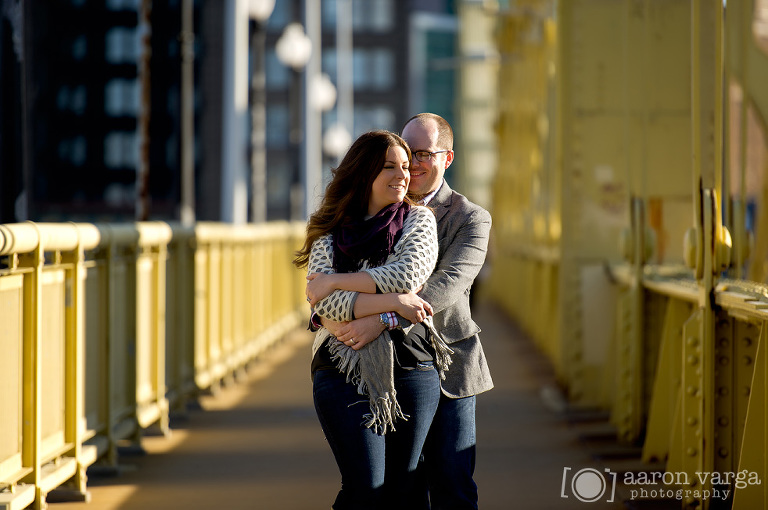 02 pittsburgh yellow bridges engagement(pp w768 h510) - Christina + Alex | Downtown Pittsburgh Post-Wedding Photos
