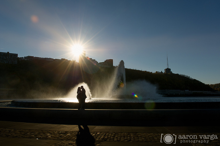10 point state park fountain photo(pp w768 h510) - Christina + Alex | Downtown Pittsburgh Post-Wedding Photos