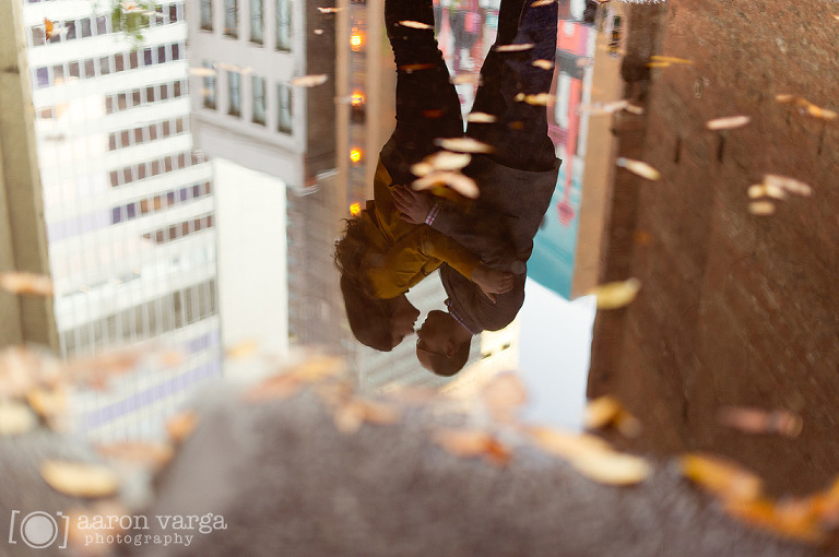 19 unique engagement photo silhouette puddle(pp w768 h510) - Christina + Alex | Downtown Pittsburgh Post-Wedding Photos