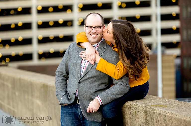 22 rooftop engagement photo(pp w768 h510) - Christina + Alex | Downtown Pittsburgh Post-Wedding Photos