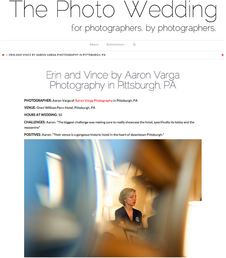 Featured Photographer The Photo Wedding(pp w768 h875) - Published! The Photo Wedding | Omni William Penn Hotel Wedding