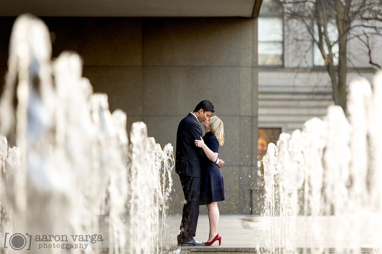 02 carnegie museum fountain photo(pp w768 h510) - Nicole + Yash | Kennywood Engagement Photos