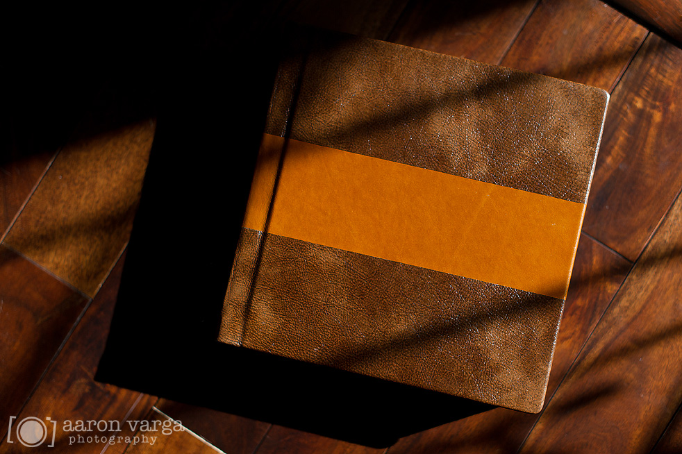 10 finao leather wedding album krumble chiara - Brown and Orange Leather Finao ONE Wedding Album