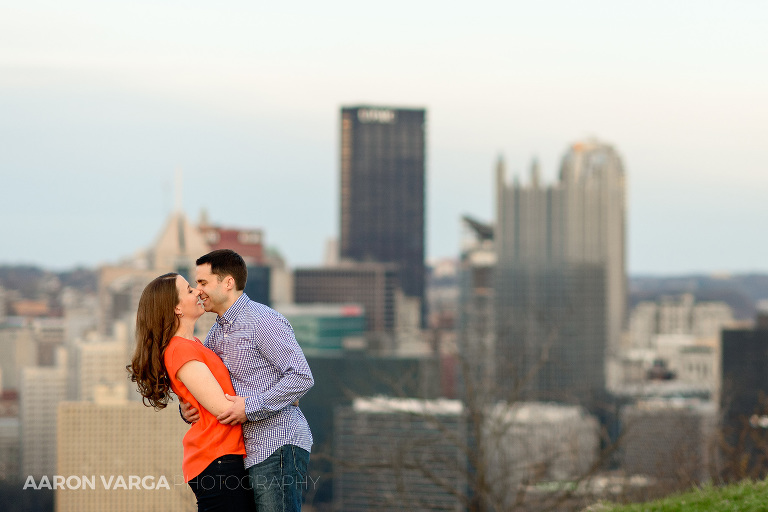 20 city skyline engagement(pp w768 h512) - Dana + Brian | Downtown Pittsburgh Engagement Photos