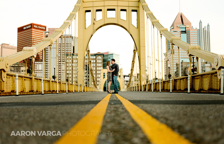 27 yellow bridge roberto clemente bridge engagement(pp w768 h495) - Jolene + Kurt | Duquesne University and North Shore Engagement Photos