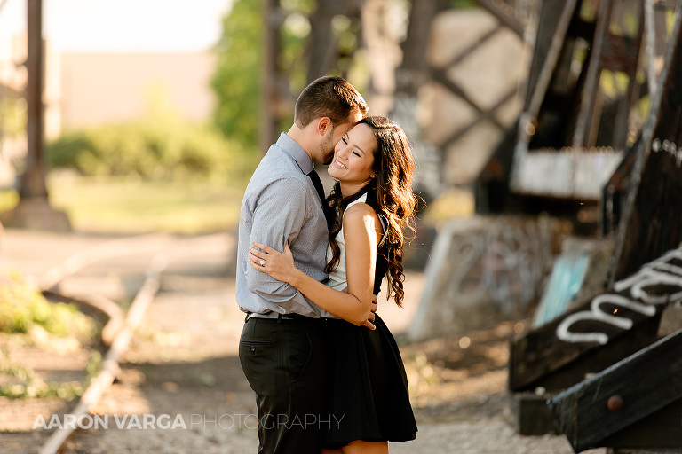 03 train bridge strip district(pp w768 h512) - Gina + Anthony | Strip District and Mt. Washington Engagement Photos