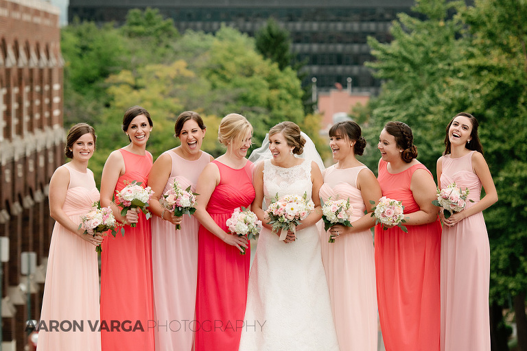 15 mismatching bridesmaid dresses(pp w768 h512) - Kirstin + Brad | Pittsburgh Athletic Association Wedding Photos