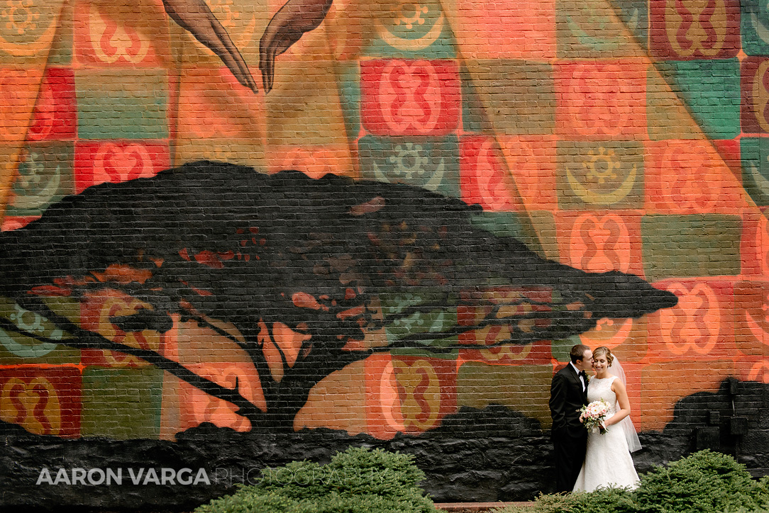 21 duquesne university mural painting - Kirstin + Brad | Pittsburgh Athletic Association Wedding Photos