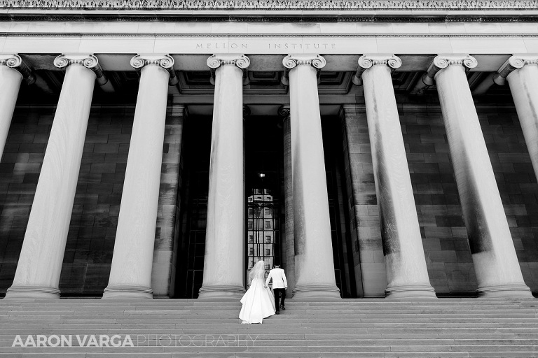 01 bride groom mellon pillars(pp w768 h512) - Gina + Chris | Mellon Institute and Pennsylvanian Wedding Photos