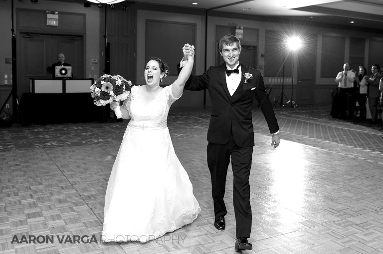46 bride groom reception entrance(pp w768 h510) - Kacie + Trevor | Heinz Chapel & Embassy Suites Wedding Photos