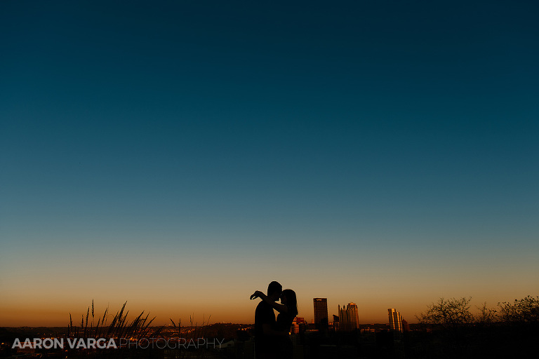 31 sunset silhouette photo engagement(pp w768 h512) - Kelsey + Mike | West Park and Mt. Washington Engagement Photos