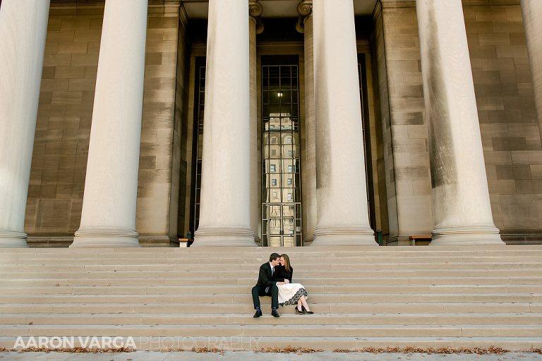 02 mellon institute pillars(pp w768 h512) - Megan + Robert | Pitt University & Schenley Park Engagement Photos