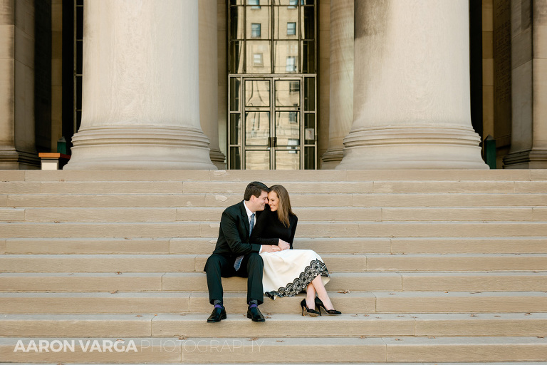 03 mellon institute pillars engagement(pp w768 h512) - Megan + Robert | Pitt University & Schenley Park Engagement Photos