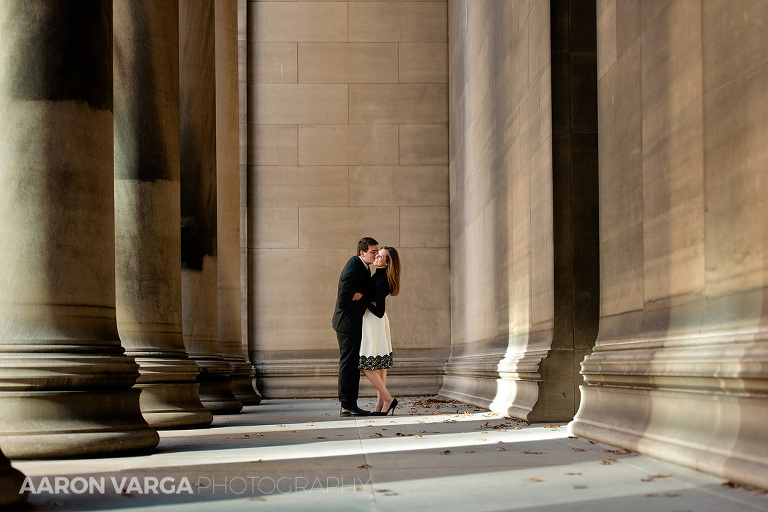 05 mellon institute pillars engagement photo(pp w768 h512) - Megan + Robert | Pitt University & Schenley Park Engagement Photos