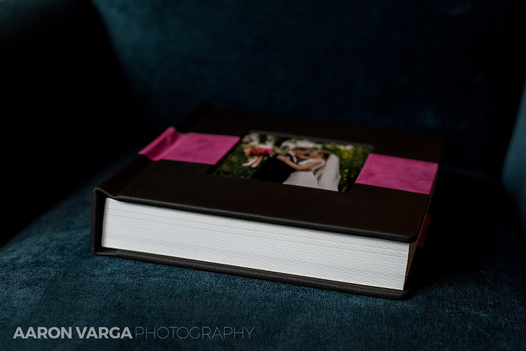 04 blank hot pink flush mount wedding album(pp w768 h512) - Black and Pink Leather Wedding Album | Oakmont Country Club